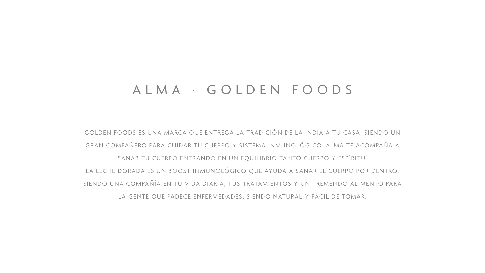 Lámina inicial de 2022 con el relato de Alma Golden Foods y la Leche Dorada.