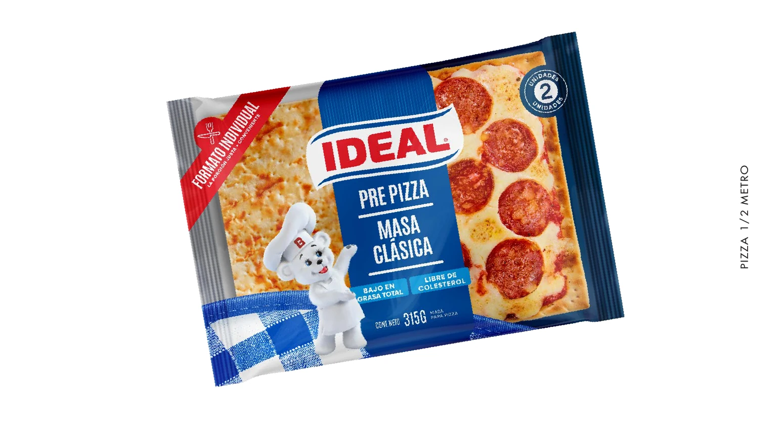 Envase Ideal Pre Pizza para formato medio metro.