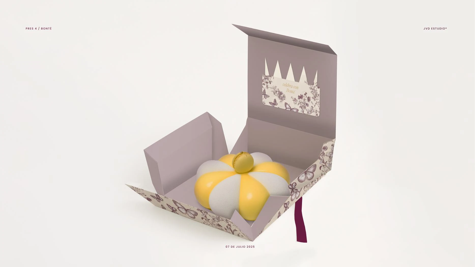 Caja de torta abierta.