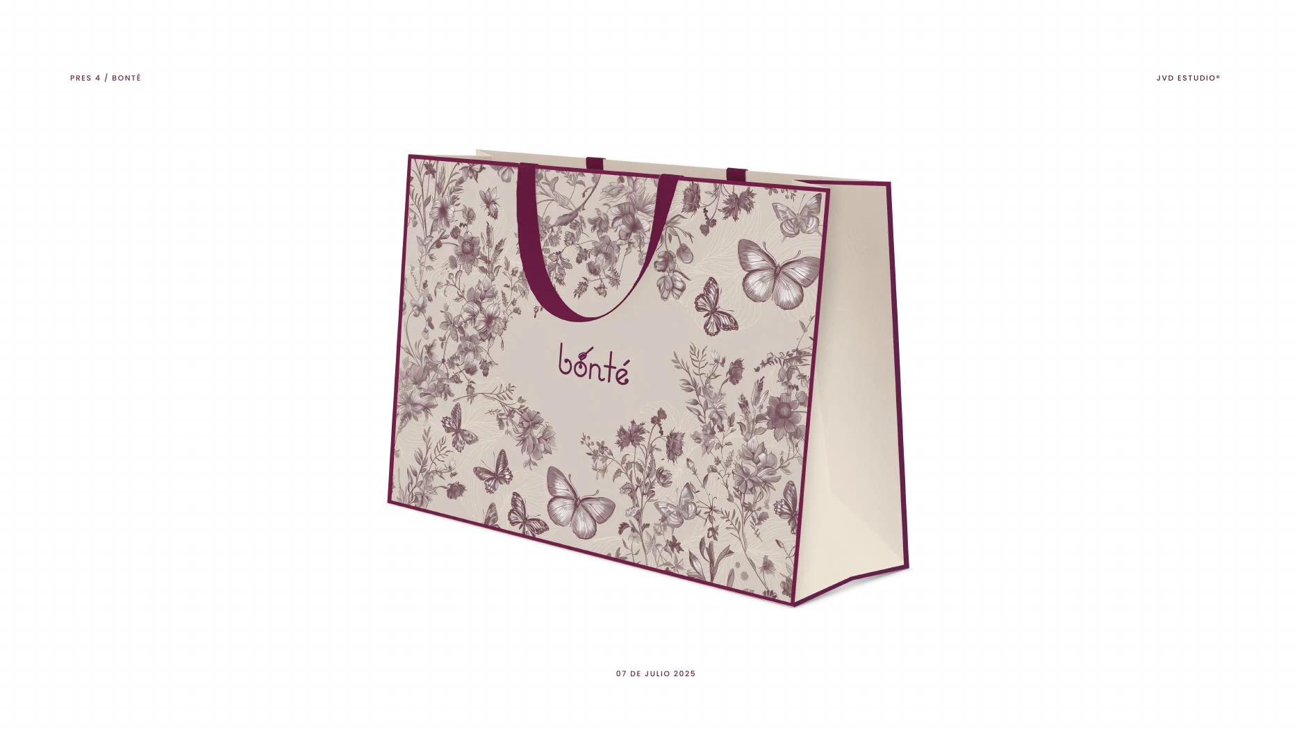 Bolsa Bonté con patrón botánico.