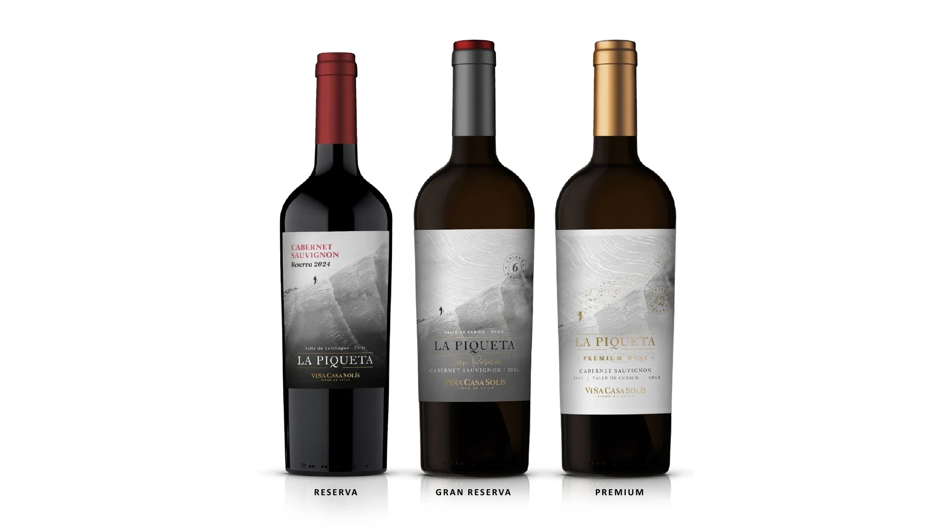 Sistema de tres niveles La Piqueta: Reserva, Gran Reserva y Premium.