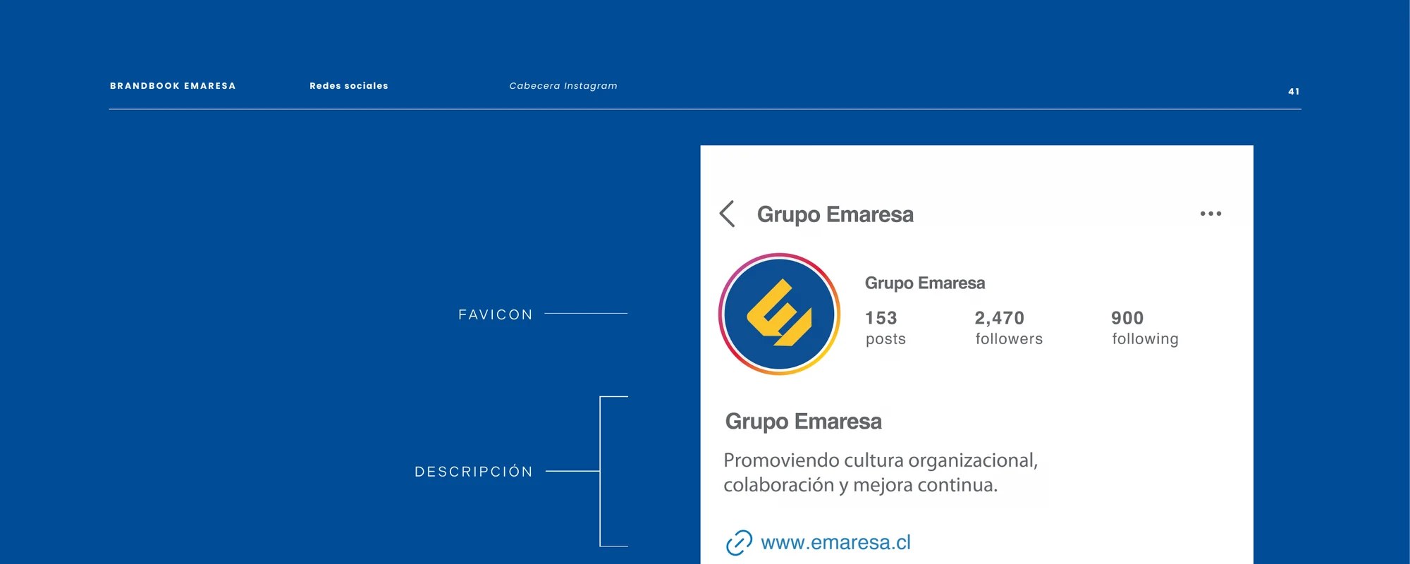 Cabecera de perfil de Instagram de Grupo Emaresa