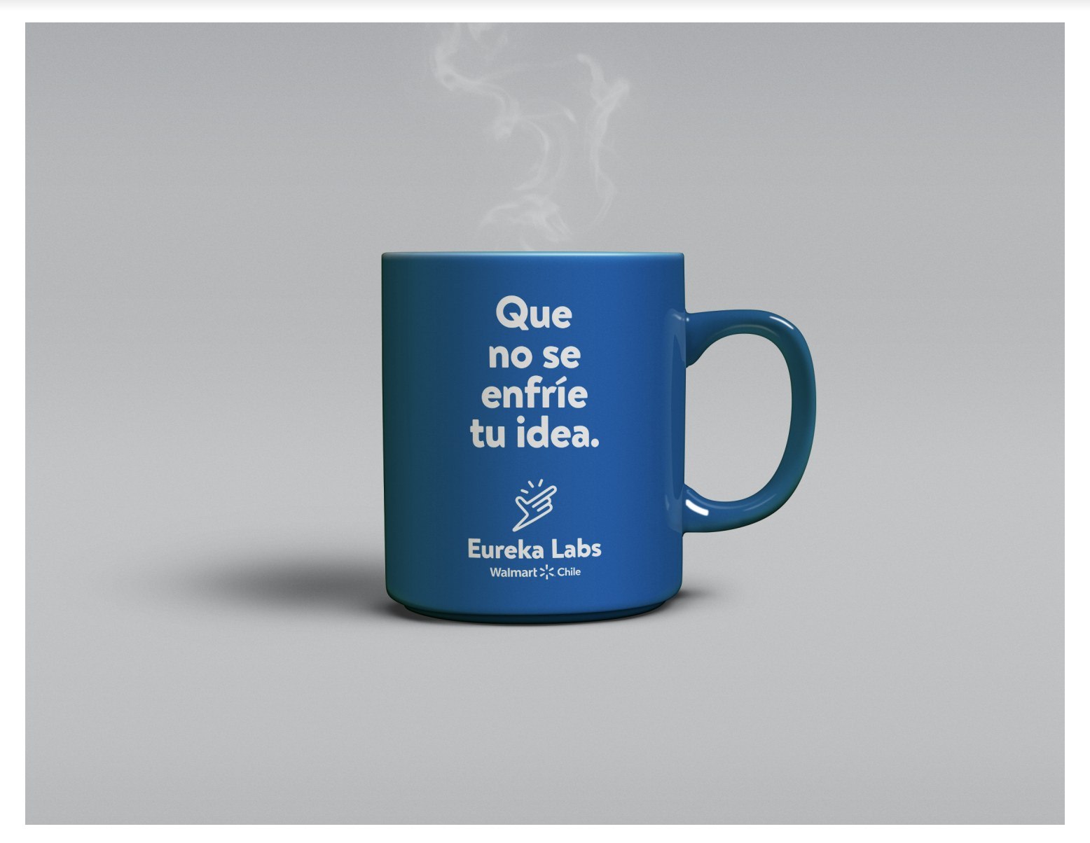 Tazón azul de Eureka Labs con un mensaje sobre no enfriar las ideas