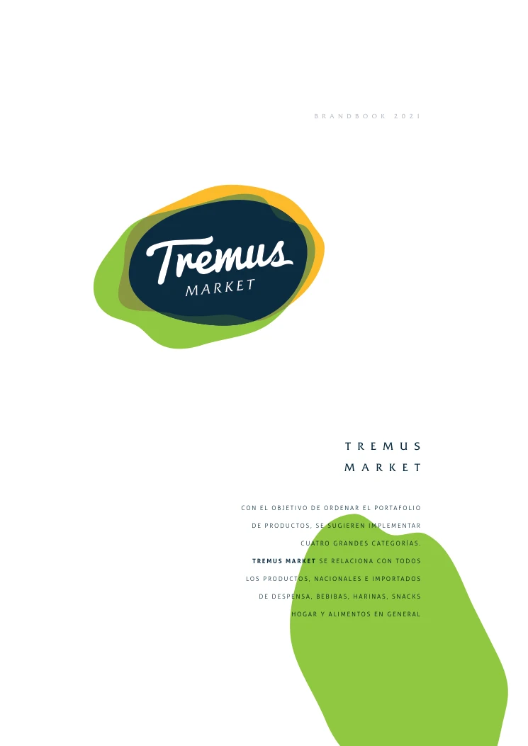Identidad de la categoría Tremus Market en verde y amarillo.
