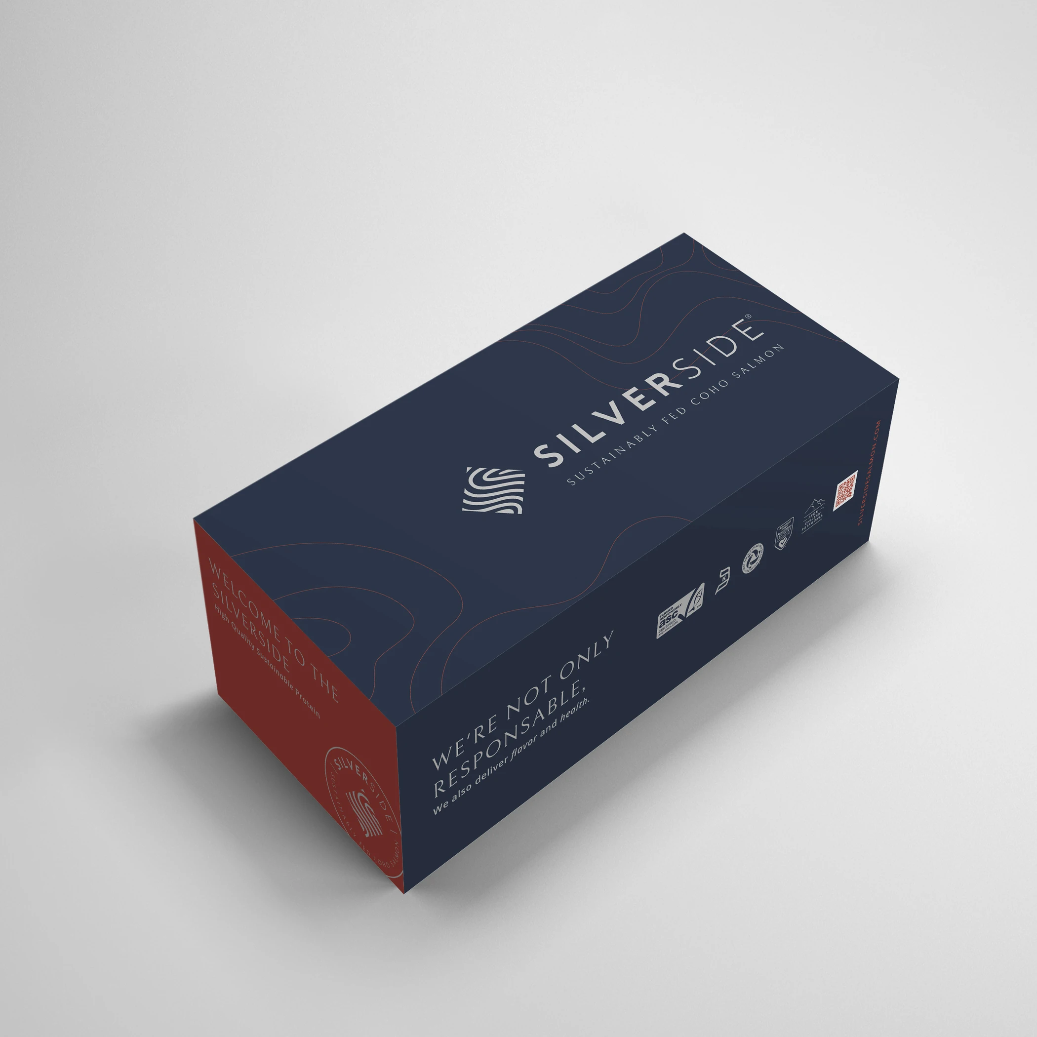 Caja azul oscuro Silverside de gran formato.