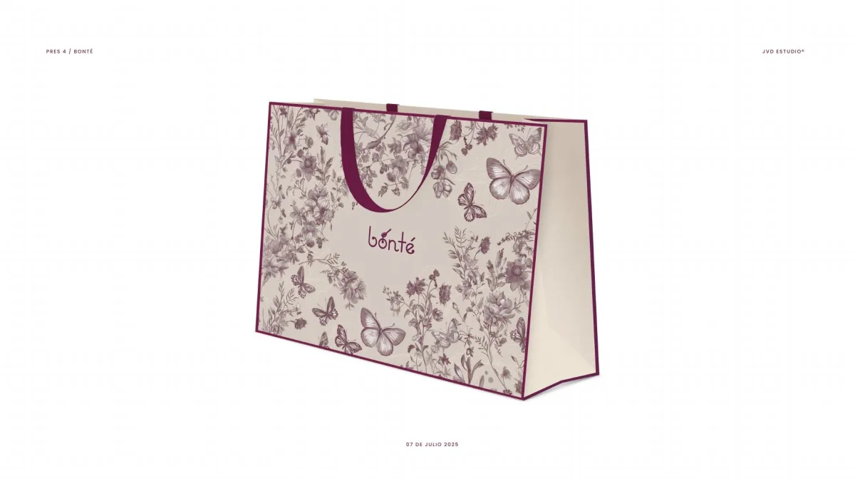 Bolsa Bonté con patrón botánico.