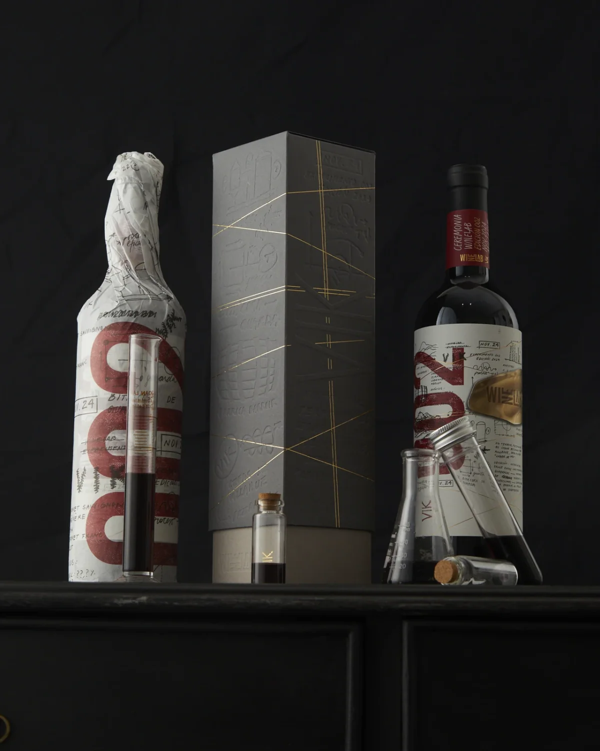 VIK WineLab · sistema de identidad y packaging 2023–2025